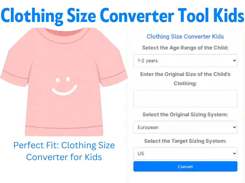 Clothing Size Converter Kids