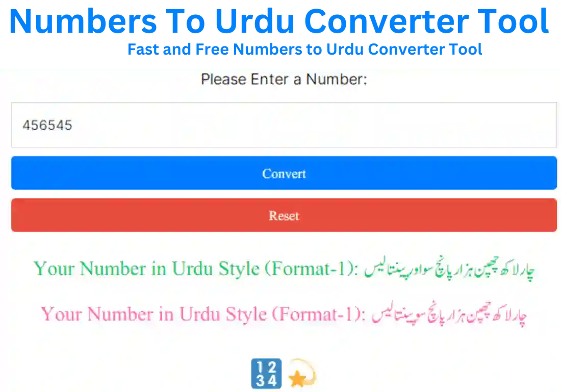 Numbers To Urdu Converter