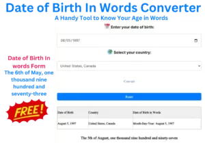 Date of Birth In Words Converter