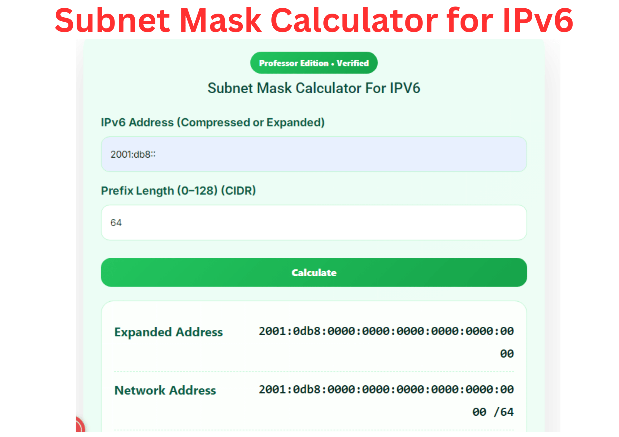 subnet mask calculator for ipv6