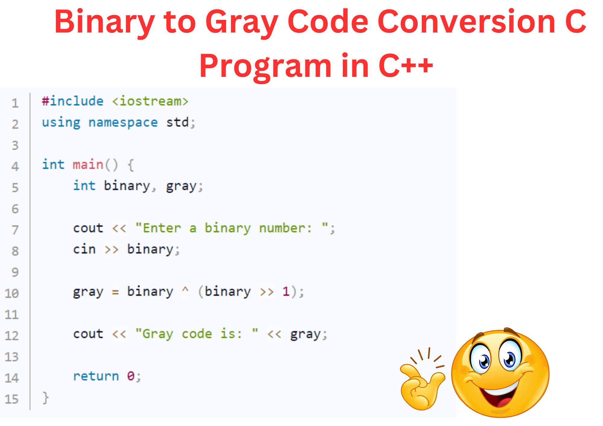 Binary to Gray Code Conversion C