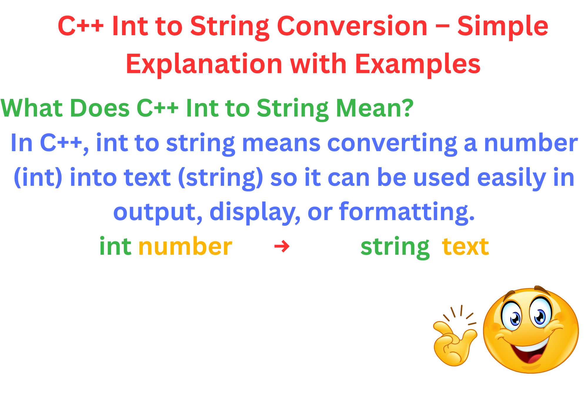 C++ Int to String Conversion