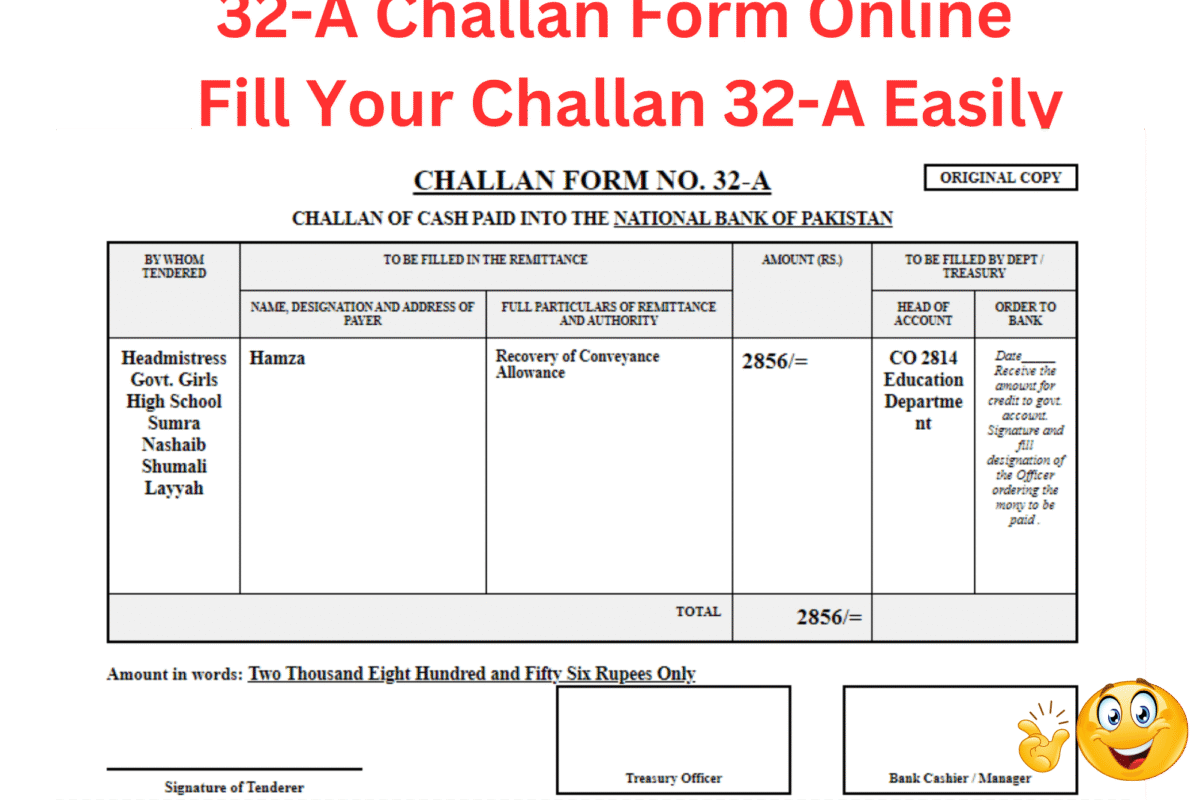 32-A Challan Form Online