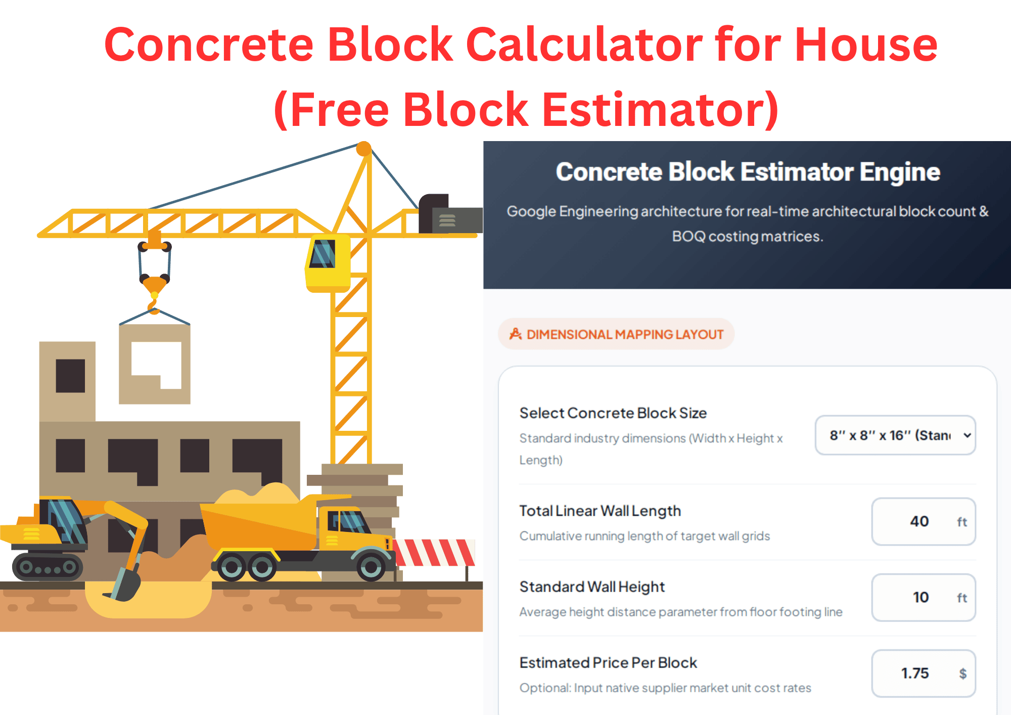 Concrete Block Calculator For House